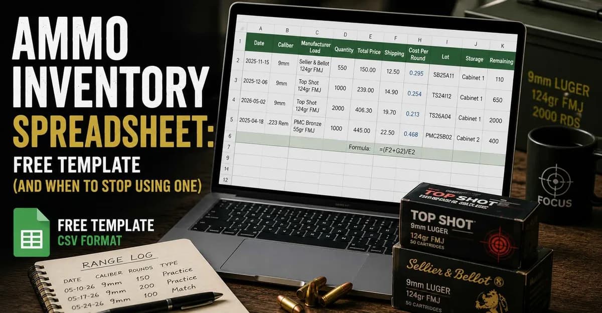 Ammo Inventory Spreadsheet: Free Template (And When to Stop Using One)